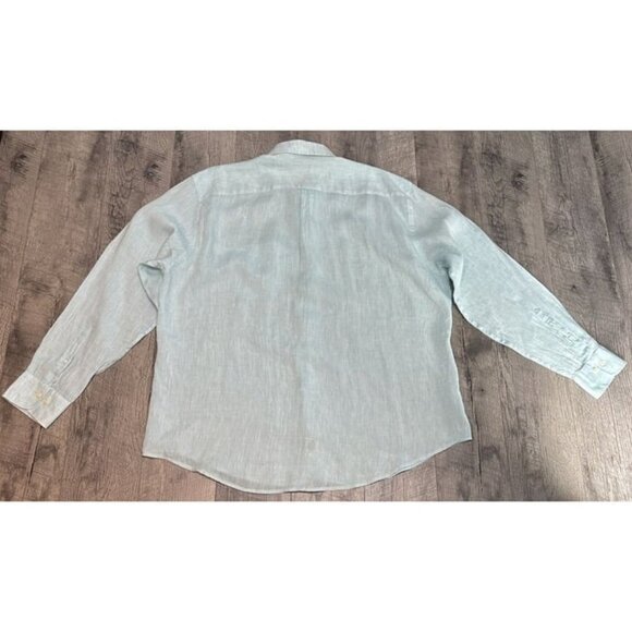 Peter Millar Linen Shirt Mens 2XL Green Crown Cool Button Up Coastal Lightweight - Picture 2 of 10